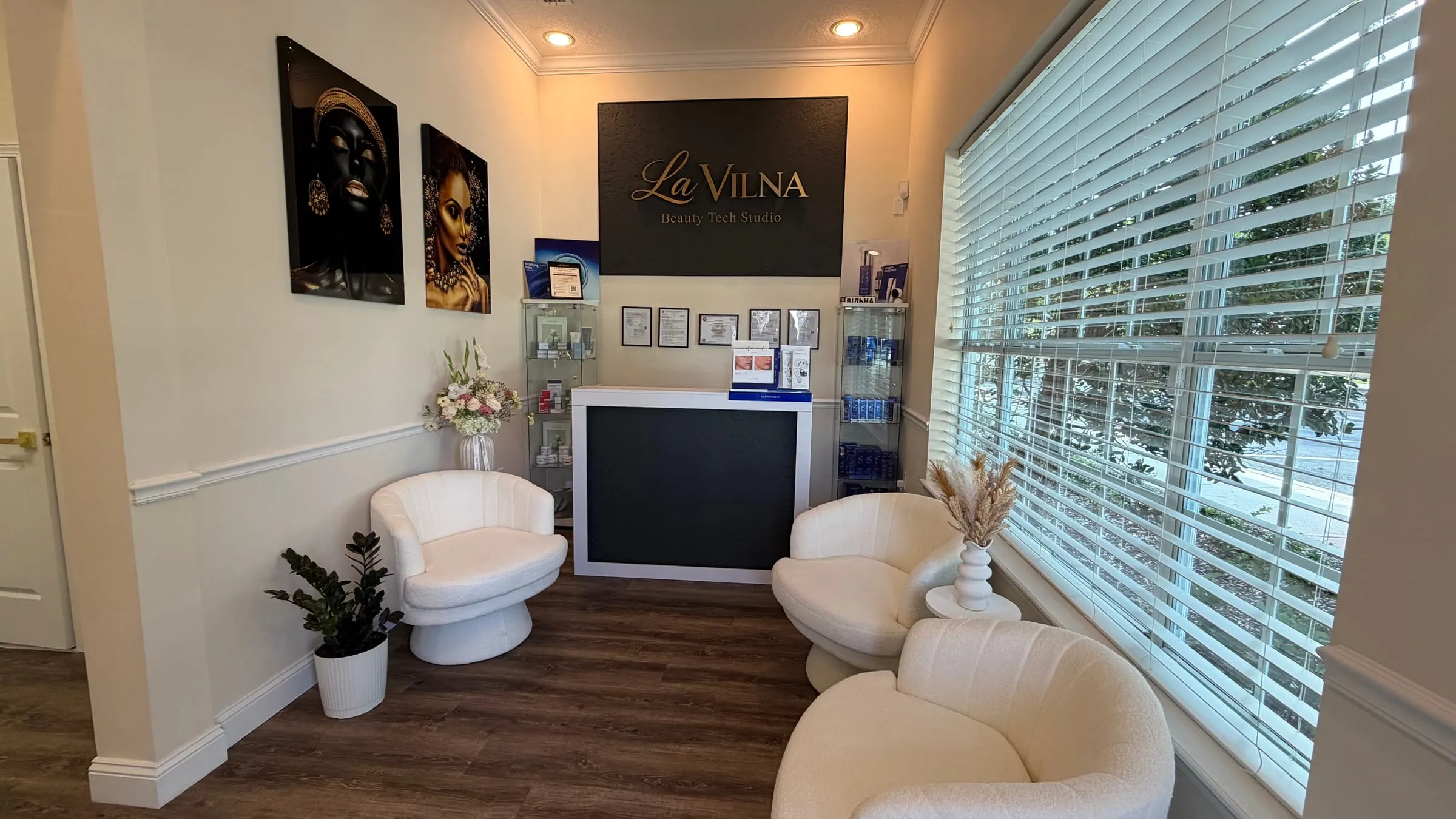 Reception at La Vilna Beauty Tech Studio in Bartram Park, Jacksonville